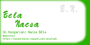 bela nacsa business card