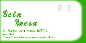 bela nacsa business card